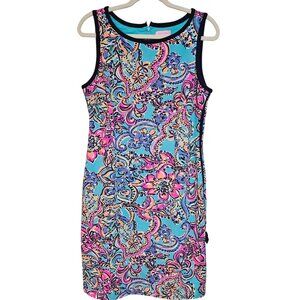 VTG Lilly Pulitzer Dress Multicolor Large Sleeveless Resort core Coastal Vibrant
